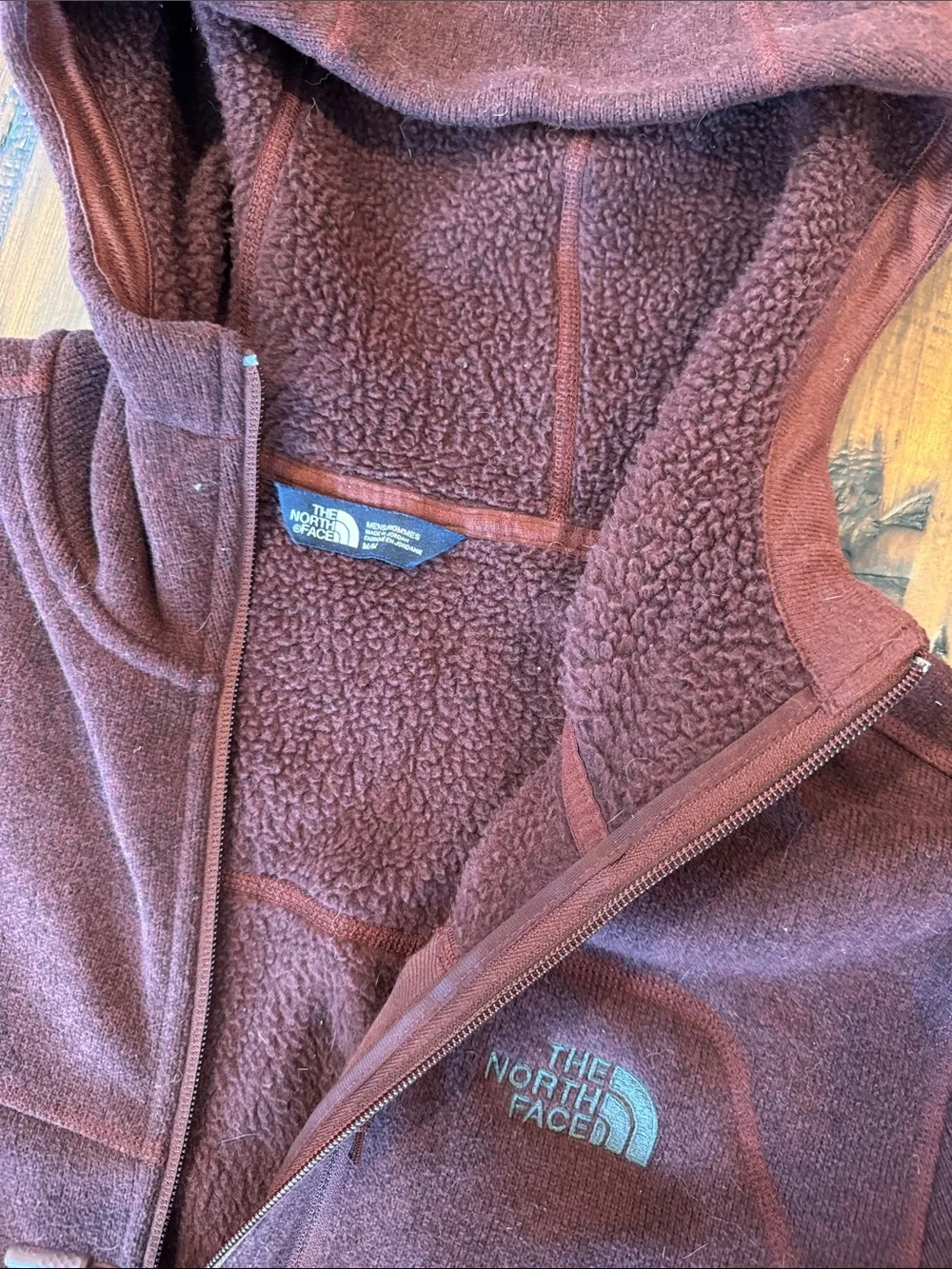 The North Face Men's Full-Zip Hooded Fleece Jacket - Maroon